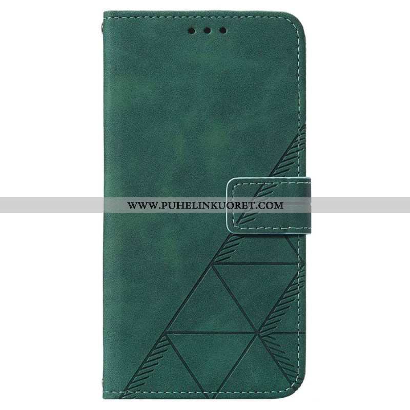 Flip Case Samsung Galaxy A14 / A14 5G Kolmiot Kaulanauhalla