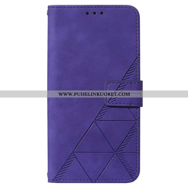 Flip Case Samsung Galaxy A14 / A14 5G Kolmiot Kaulanauhalla