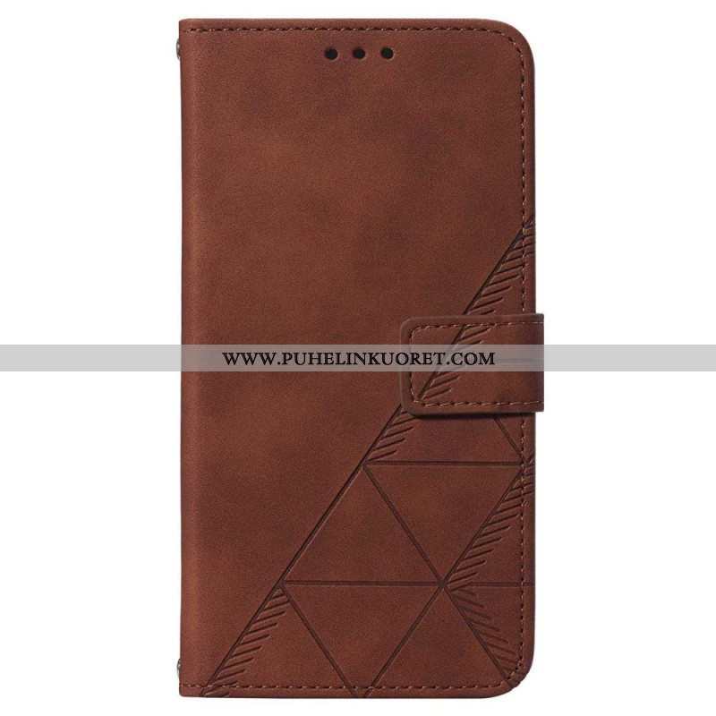 Flip Case Samsung Galaxy A14 / A14 5G Kolmiot Kaulanauhalla