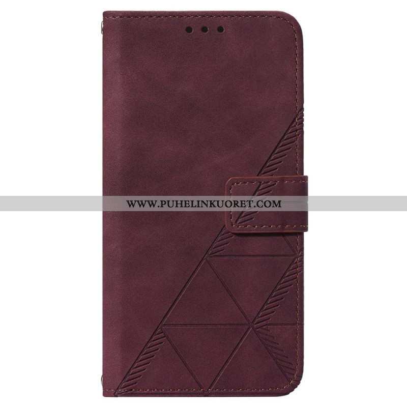 Flip Case Samsung Galaxy A14 / A14 5G Kolmiot Kaulanauhalla