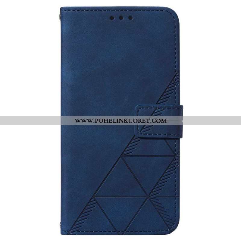 Flip Case Samsung Galaxy A14 / A14 5G Kolmiot Kaulanauhalla