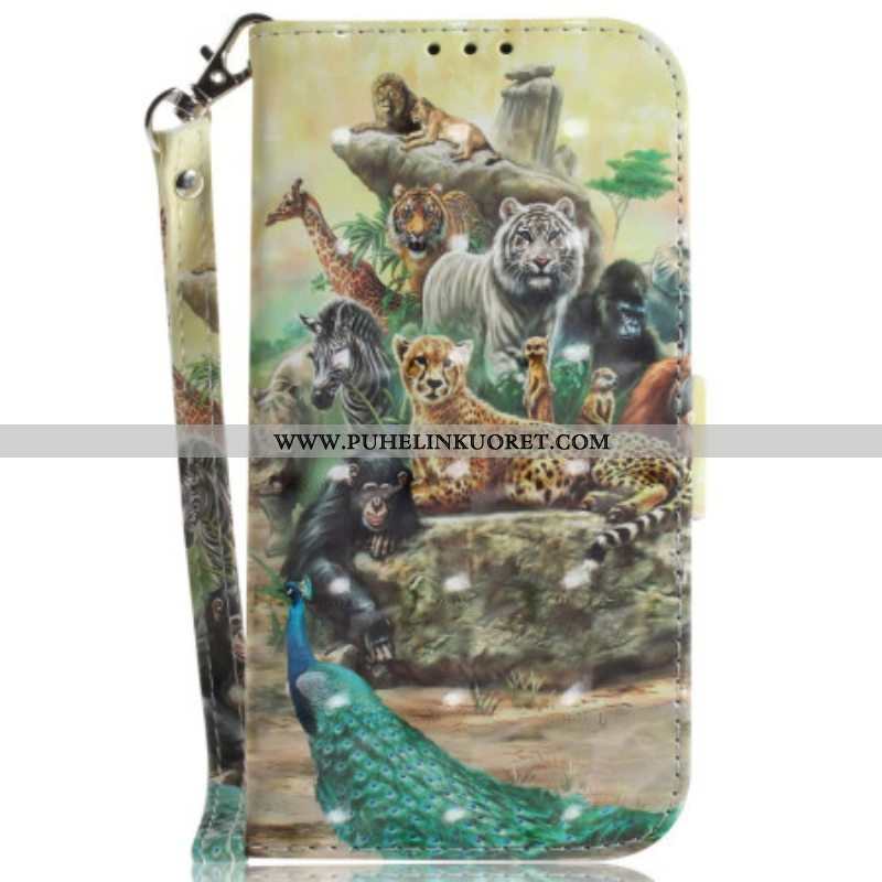 Kotelot Samsung Galaxy A14 / A14 5G Suojaketju Kuori Thong Safari Animals