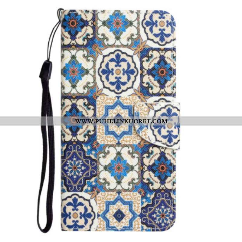 Kotelot Samsung Galaxy A14 / A14 5G Suojaketju Kuori Strappy Patchwork