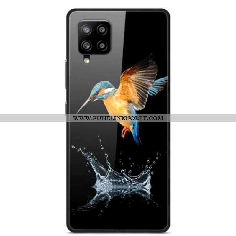 Case Samsung Galaxy A42 5G Crown Bird Karkaistu Lasi