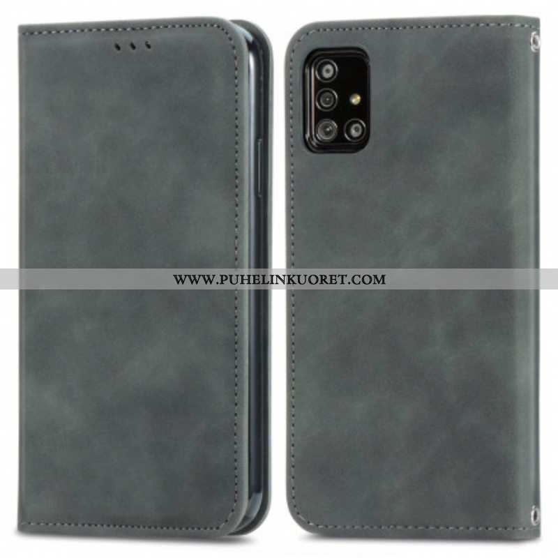 Puhelinkuoret Samsung Galaxy A51 5G Kotelot Flip Vintage Keinonahkaa