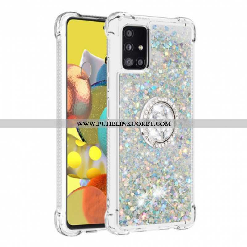 Kuori Samsung Galaxy A51 5G Paljetteja Rengastuella