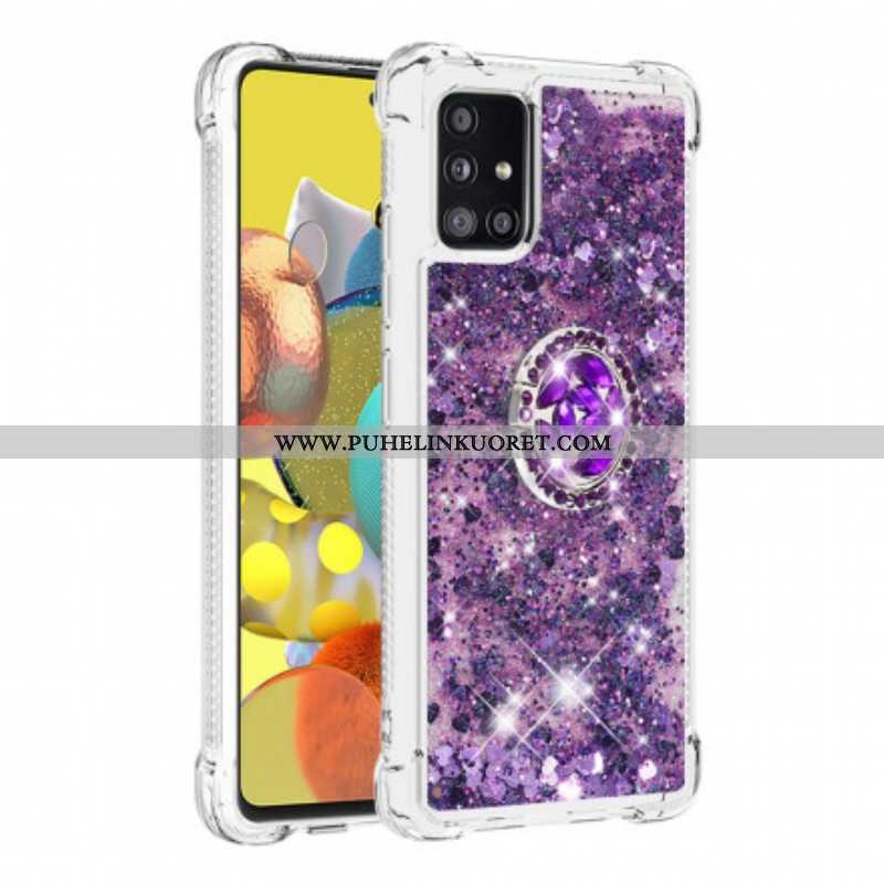 Kuori Samsung Galaxy A51 5G Paljetteja Rengastuella