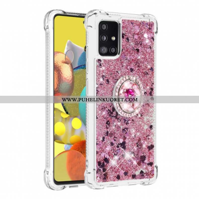 Kuori Samsung Galaxy A51 5G Paljetteja Rengastuella