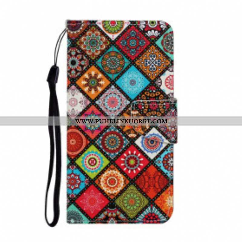 Kotelot Samsung Galaxy A52 4G / A52 5G / A52s 5G Patchwork Mandalas Kaulanauhalla