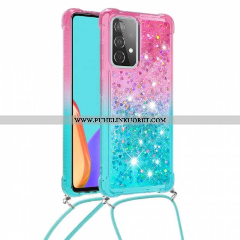 Case Samsung Galaxy A52 4G / A52 5G / A52s 5G Silikonipaljetteja Ja Johto