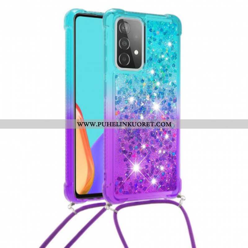 Case Samsung Galaxy A52 4G / A52 5G / A52s 5G Silikonipaljetteja Ja Johto