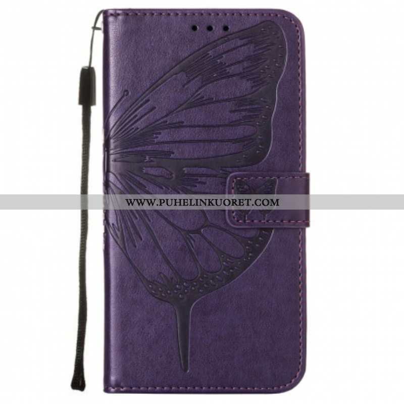 Kotelot Samsung Galaxy A52 4G / A52 5G / A52s 5G Butterfly Design Kaulanauhalla