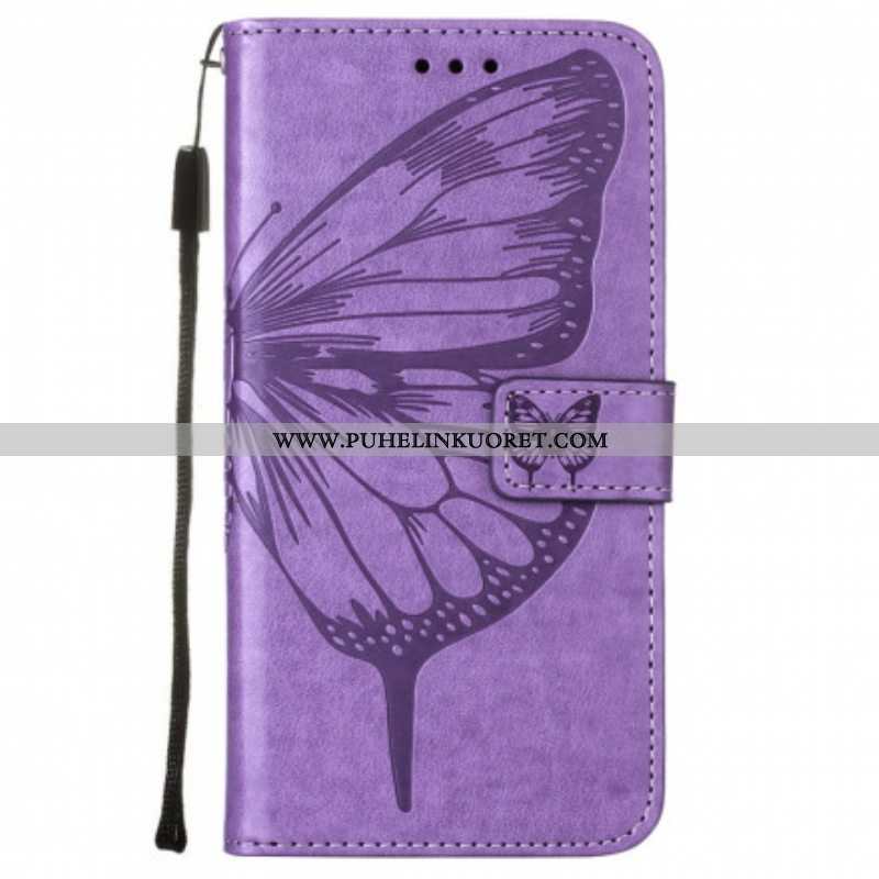 Kotelot Samsung Galaxy A52 4G / A52 5G / A52s 5G Butterfly Design Kaulanauhalla