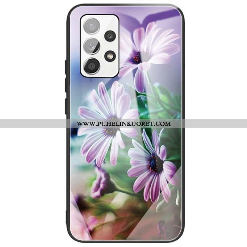 Case Samsung Galaxy A53 5G Karkaistua Lasia Kukkia