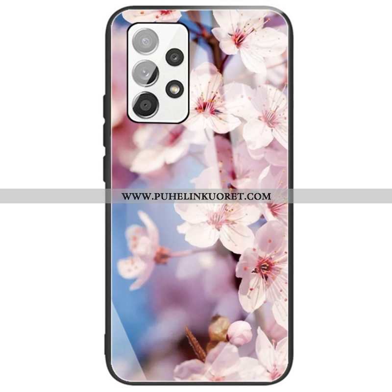 Case Samsung Galaxy A53 5G Karkaistua Lasia Kukkia