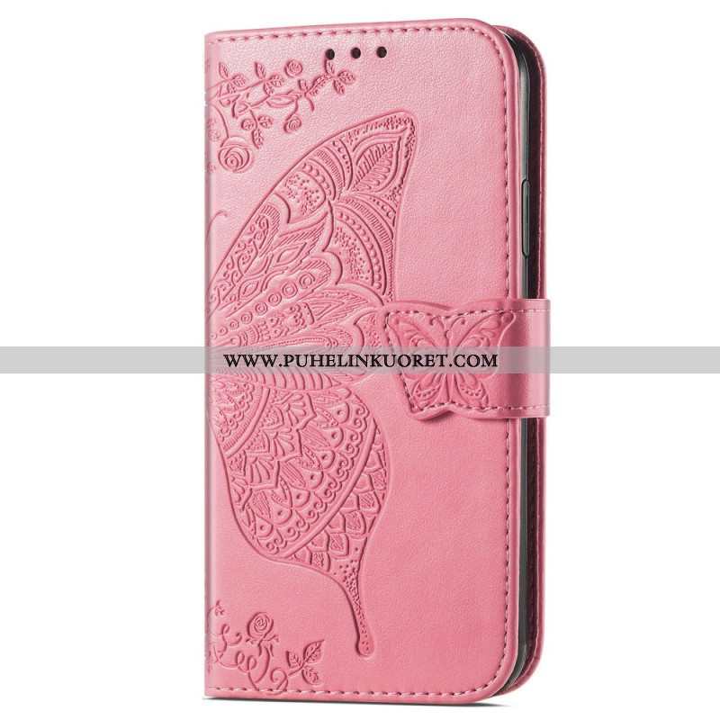 Flip Case Samsung Galaxy A54 5G Barokki Perhonen