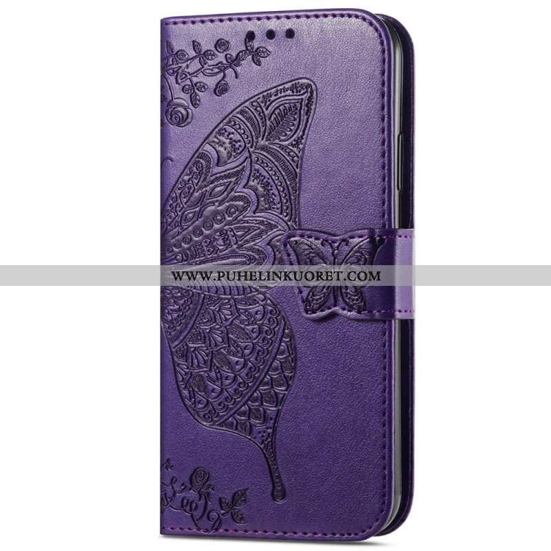 Flip Case Samsung Galaxy A54 5G Barokki Perhonen