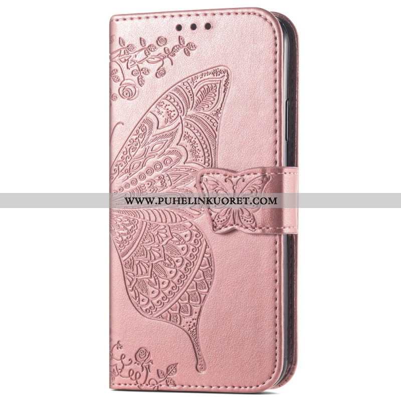 Flip Case Samsung Galaxy A54 5G Barokki Perhonen