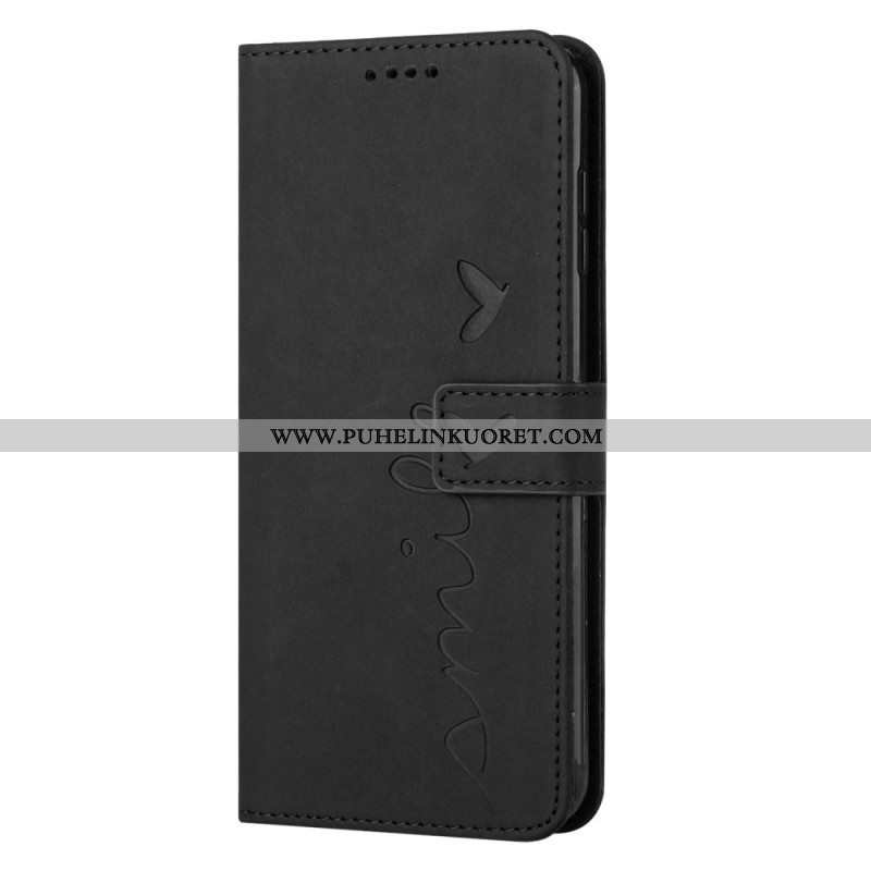 Flip Case Samsung Galaxy A54 5G Hymyile Lanyardin Kanssa