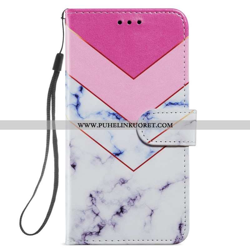 Kotelot Samsung Galaxy A54 5G Suojaketju Kuori Strappy Style Marble