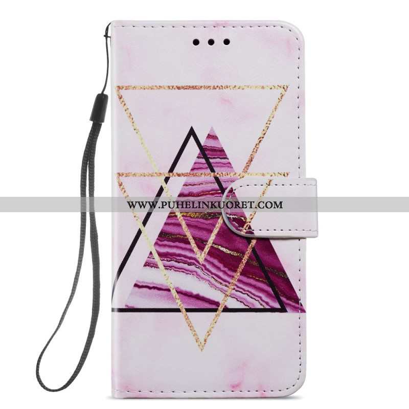 Kotelot Samsung Galaxy A54 5G Suojaketju Kuori Strappy Style Marble