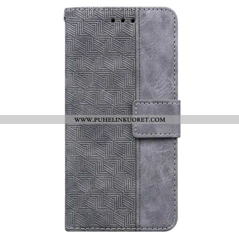 Flip Case Samsung Galaxy A54 5G Huomaamattomat Kuviot Ja Hihna