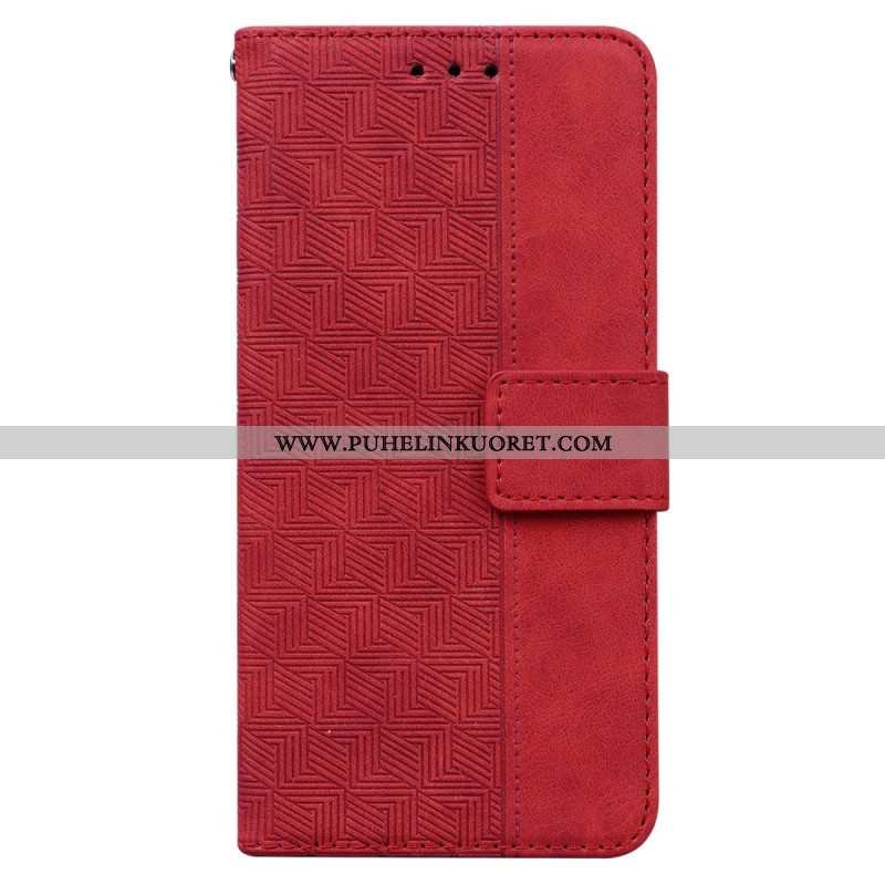 Flip Case Samsung Galaxy A54 5G Huomaamattomat Kuviot Ja Hihna