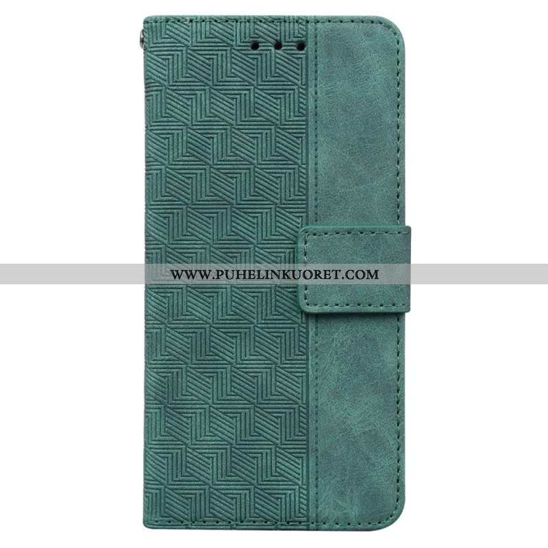 Flip Case Samsung Galaxy A54 5G Huomaamattomat Kuviot Ja Hihna