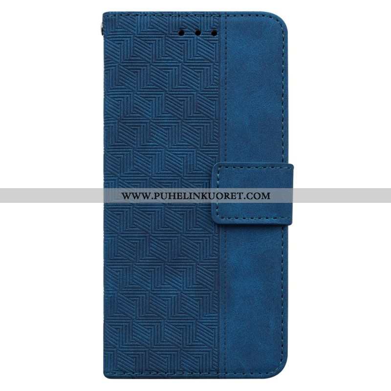 Flip Case Samsung Galaxy A54 5G Huomaamattomat Kuviot Ja Hihna