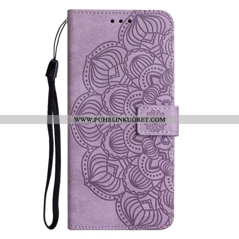 Nahkakotelo Samsung Galaxy A54 5G Suojaketju Kuori Strappy Mandala Print