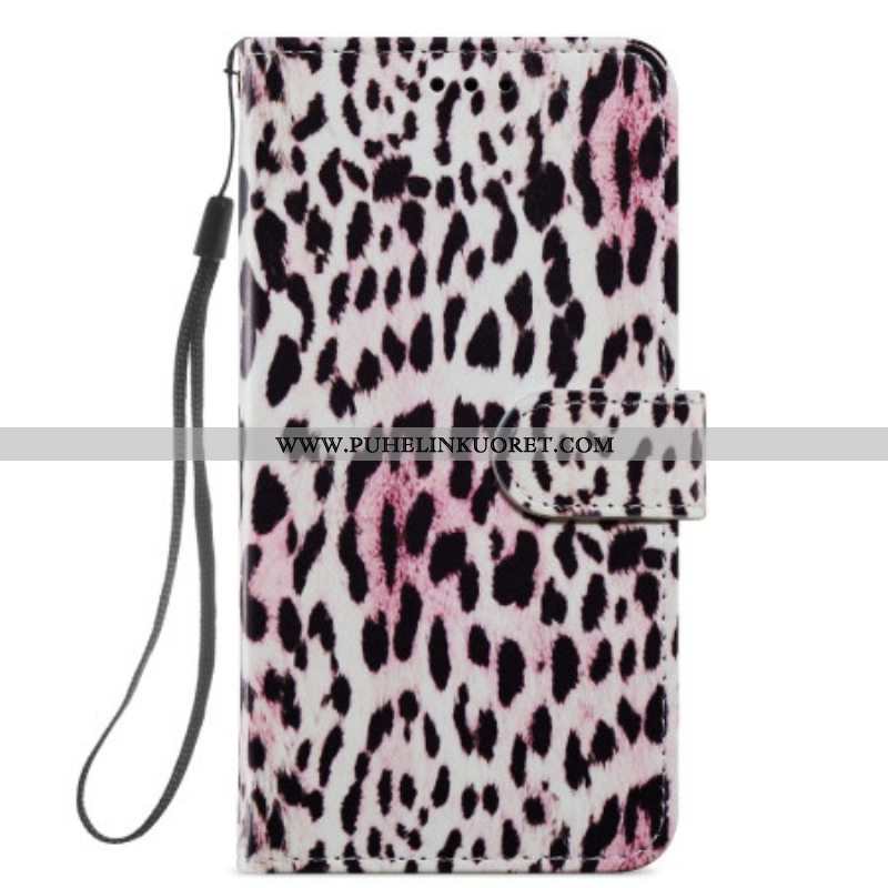 Kotelot Samsung Galaxy A54 5G Suojaketju Kuori Strappy Leopard Style