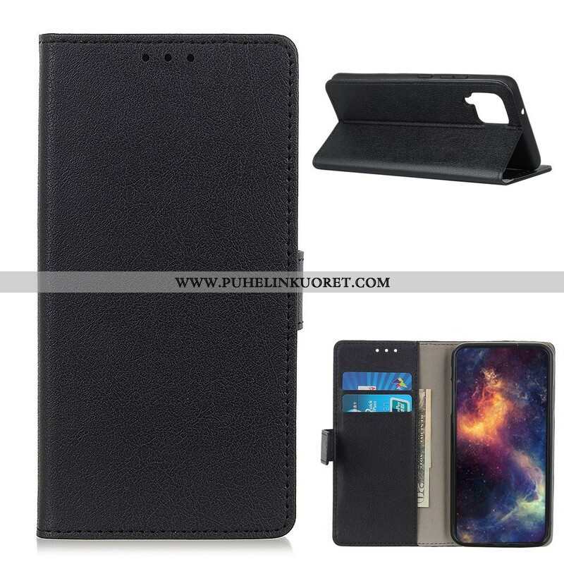 Flip Case Samsung Galaxy M12 / A12 Klassinen Nahkaefekti