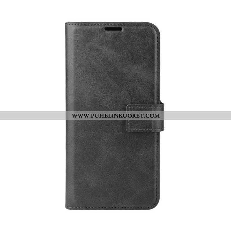 Flip Case Samsung Galaxy M12 / A12 Lasitettu Nahkaefekti