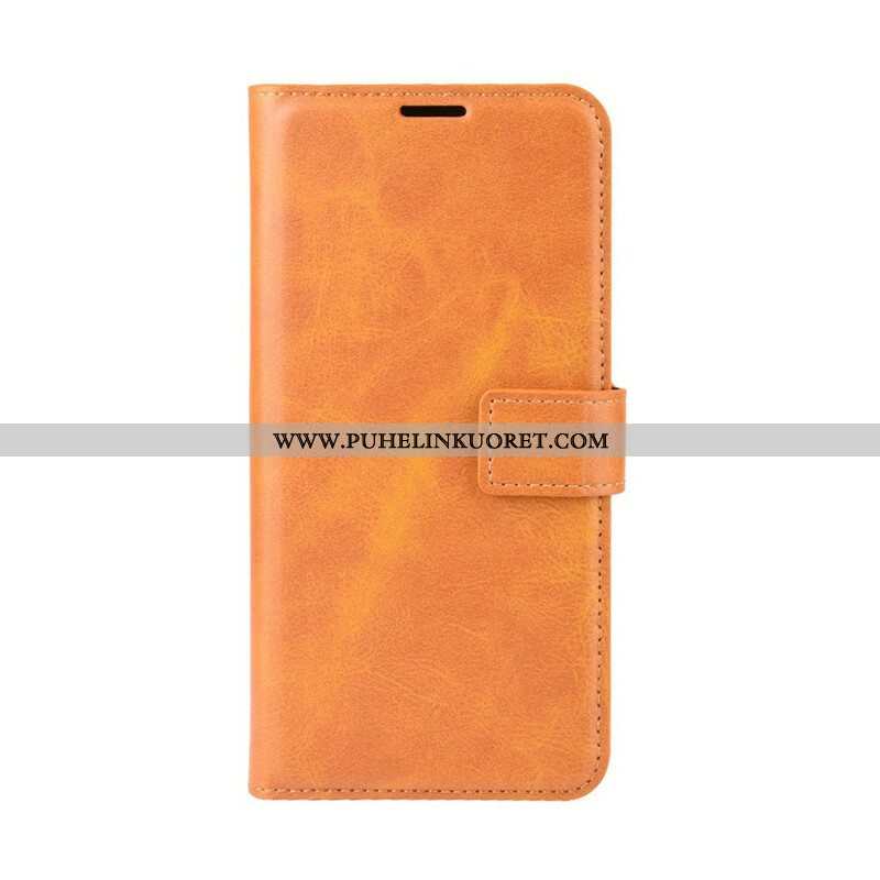 Flip Case Samsung Galaxy M12 / A12 Lasitettu Nahkaefekti