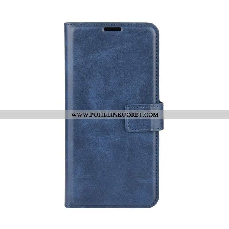 Flip Case Samsung Galaxy M12 / A12 Lasitettu Nahkaefekti