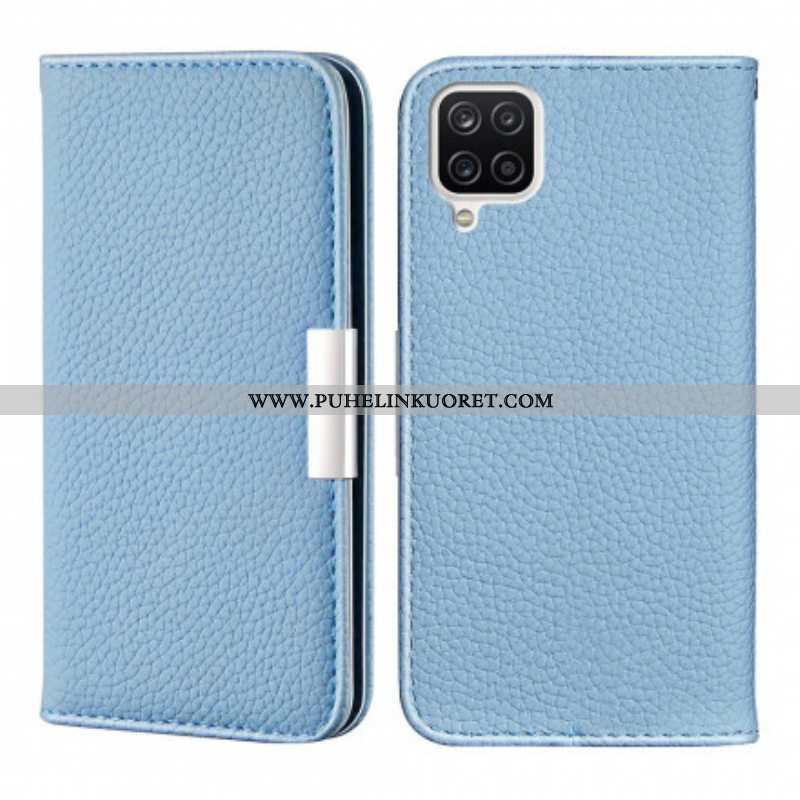 Puhelinkuoret Samsung Galaxy M12 / A12 Kotelot Flip Keinonahka Litchi Ultra Chic