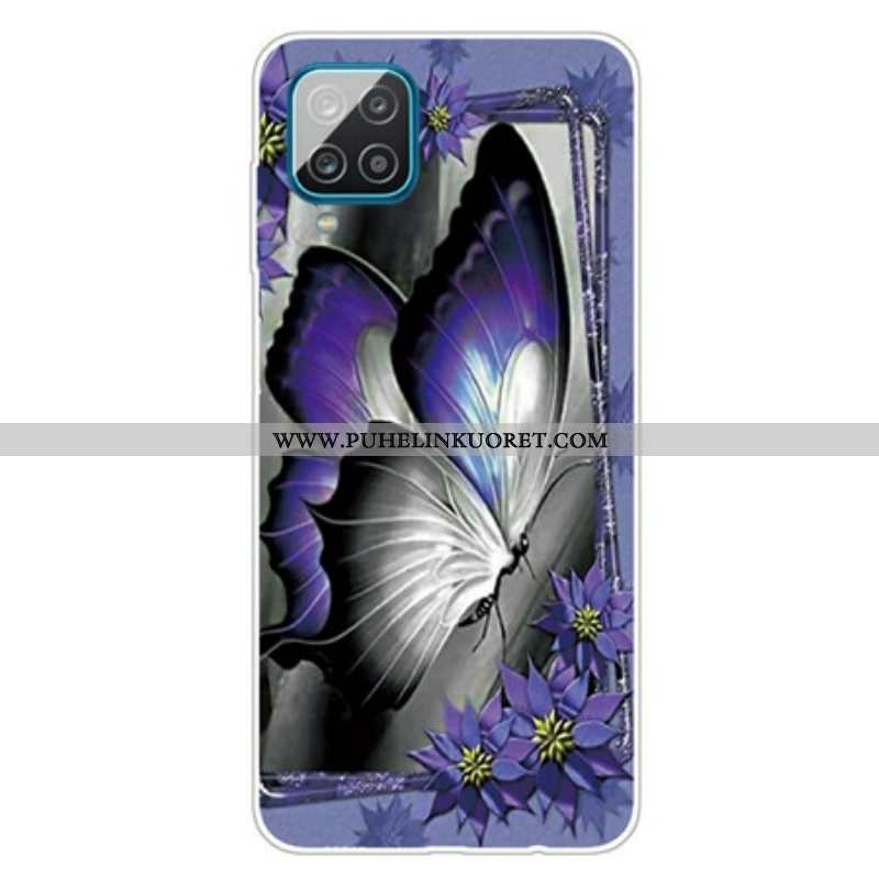 Case Samsung Galaxy M12 / A12 Kuninkaallinen Perhonen