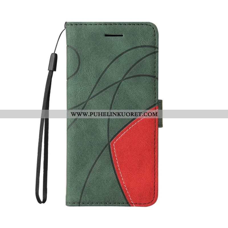 Flip Case Samsung Galaxy M12 / A12 Kaksisävyinen Signature Faux Leather