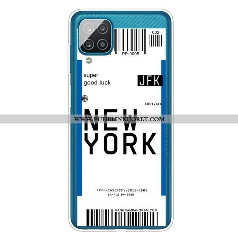 Kuori Samsung Galaxy M12 / A12 Boarding Pass New Yorkiin