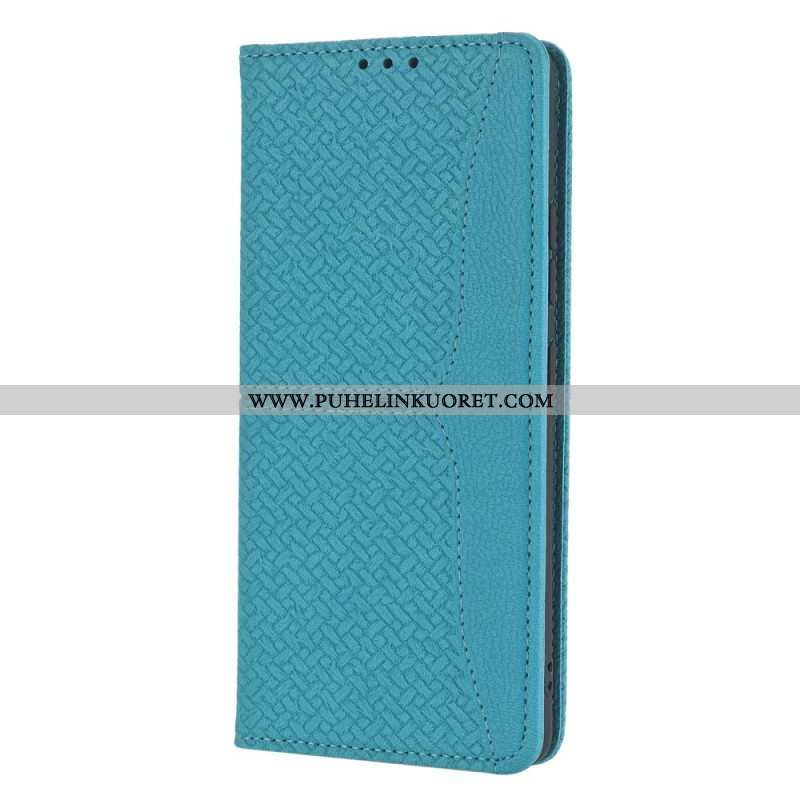 Puhelinkuoret Samsung Galaxy M12 / A12 Suojaketju Kuori Kotelot Flip Strappy Woven Leather Style