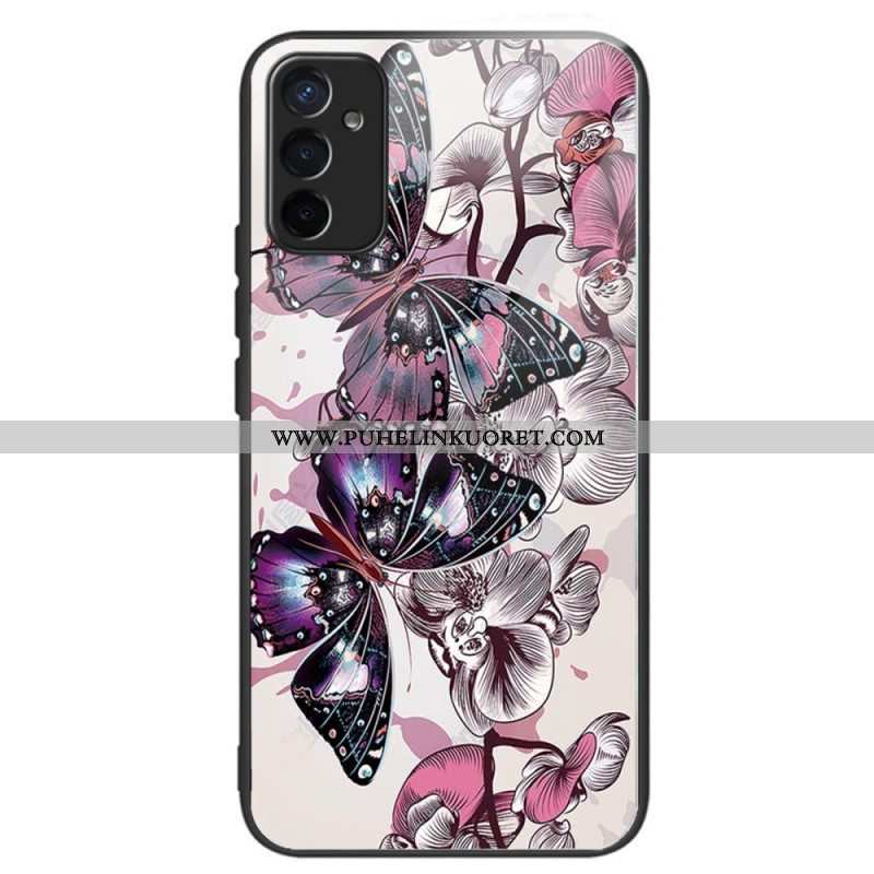 Case Samsung Galaxy M13 Butterflies Variation Karkaistu Lasi