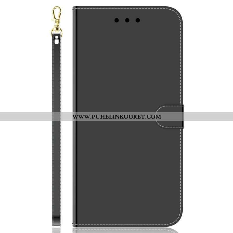 Flip Case Samsung Galaxy M13 Peili Ja Kaulanauha