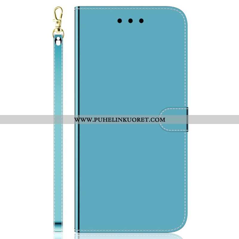 Flip Case Samsung Galaxy M13 Peili Ja Kaulanauha