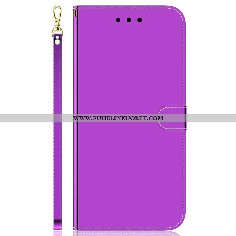 Flip Case Samsung Galaxy M13 Peili Ja Kaulanauha