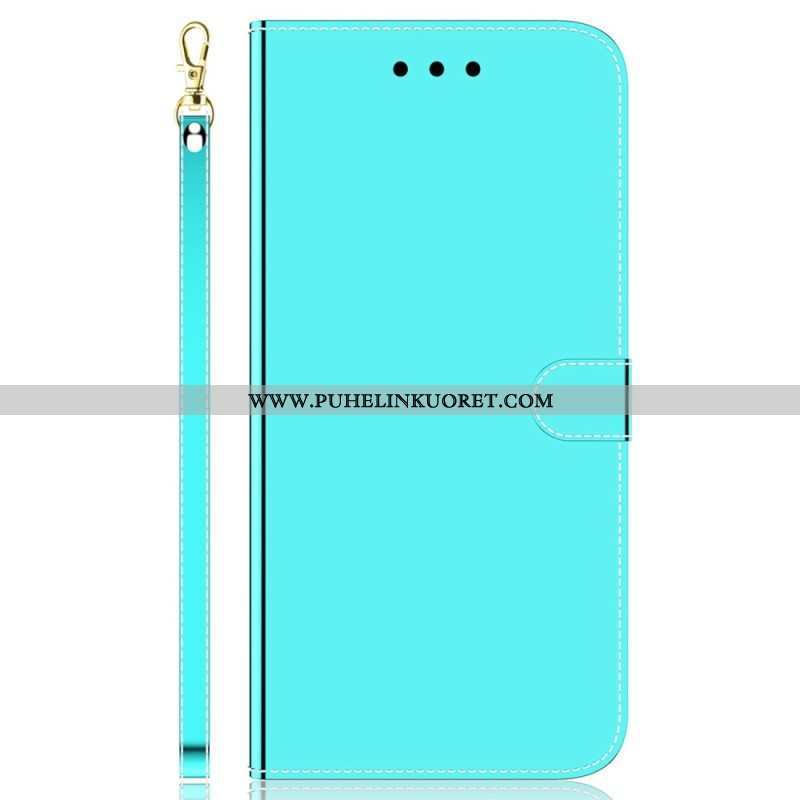 Flip Case Samsung Galaxy M13 Peili Ja Kaulanauha