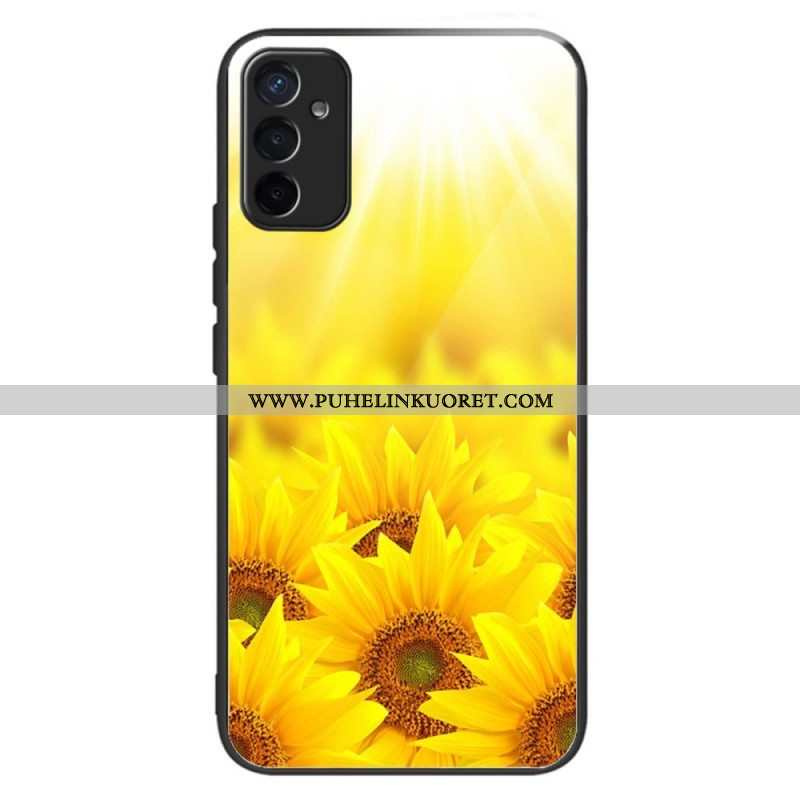 Kuori Samsung Galaxy M13 Karkaistu Lasi Auringonkukat