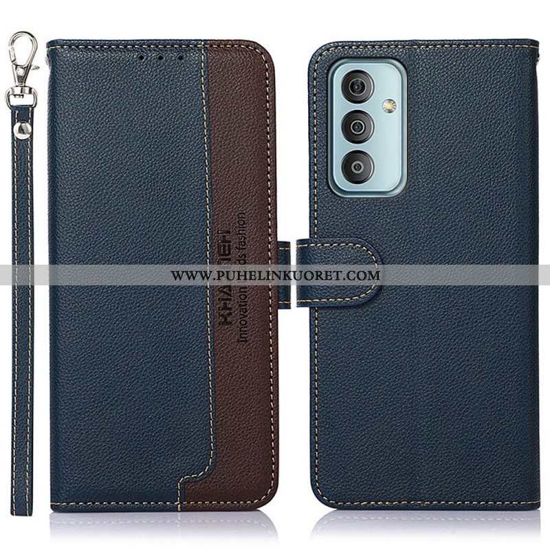 Flip Case Samsung Galaxy M23 5G Litsi Style Rfid Khazneh