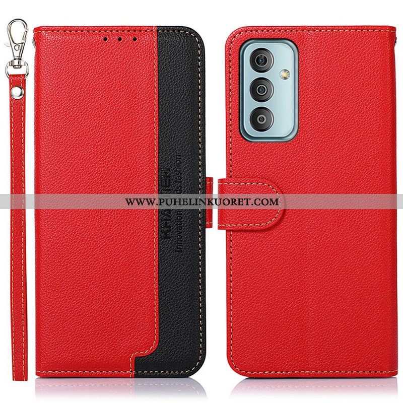 Flip Case Samsung Galaxy M23 5G Litsi Style Rfid Khazneh