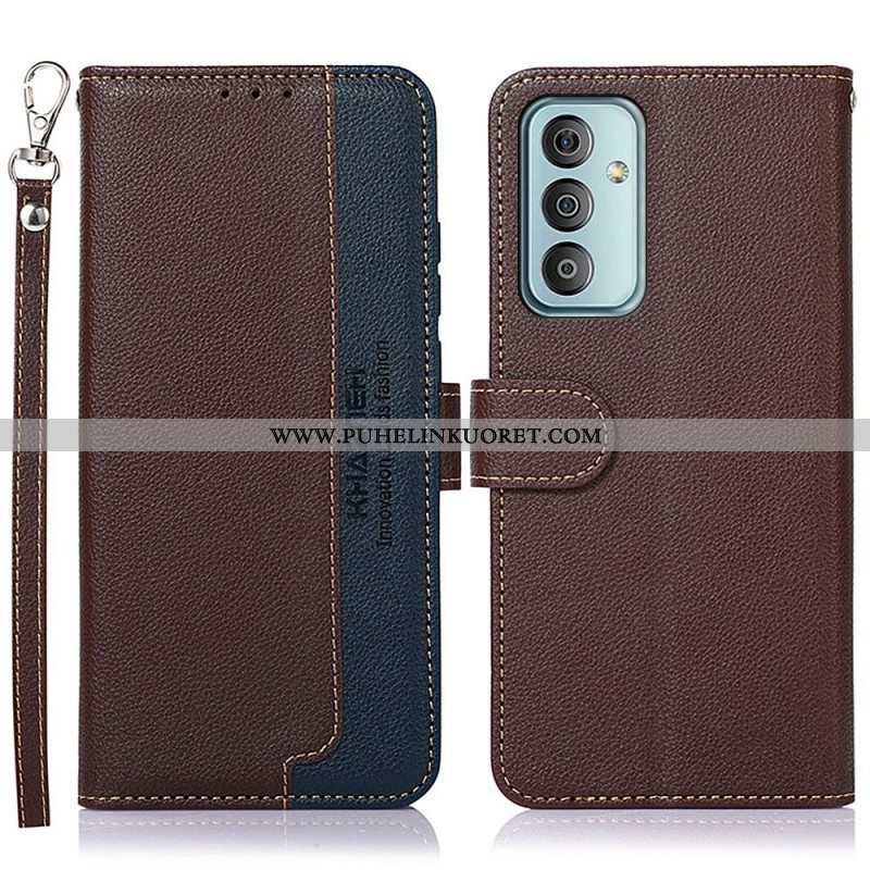 Flip Case Samsung Galaxy M23 5G Litsi Style Rfid Khazneh