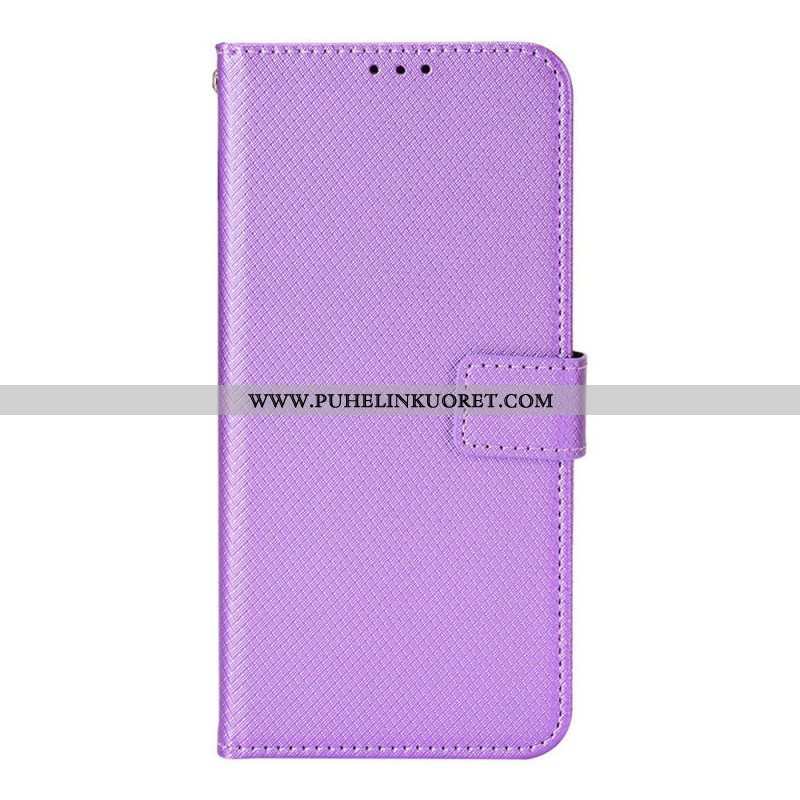 Flip Case Samsung Galaxy M23 5G Teksturoitu Kuvio Hihnalla